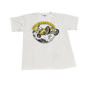 Vintage Bumbernational Racing T Shirt Tultex Large 90s Car Graphic White